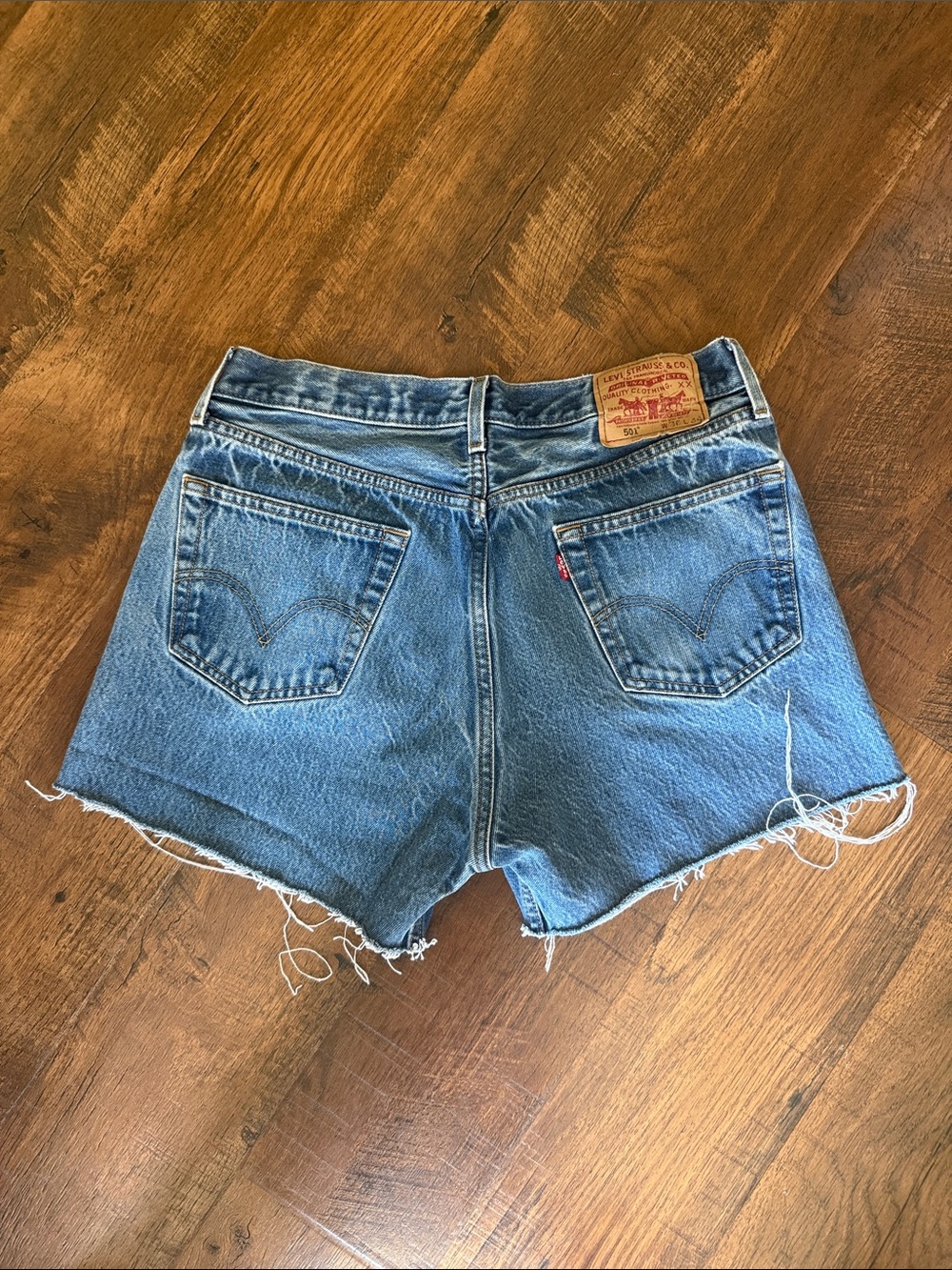 Levi's 501 Light Blue High-Rise Cutoff Denim Shorts